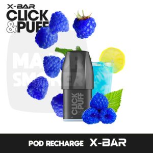 x-bar click & puff saveur limonade framboise bleue,