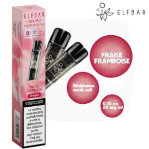 elfbar, elfa pro, pods elfa pro, pod elfabar, elf bar rechargeable, elfbar recharge, cartouche elfbar, elfbar pro, cartouche saveur fraise framboise, elfbar fraise framboise