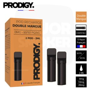 Prodigy mangue, Prodigy recharge double mangue, Prodigy recharge prix, Prodigy Pod mangue, Recharge prodigy pas cher, Prodigy recharge ou acheter, Prodigy rechargeable mangue, Prodigy vape